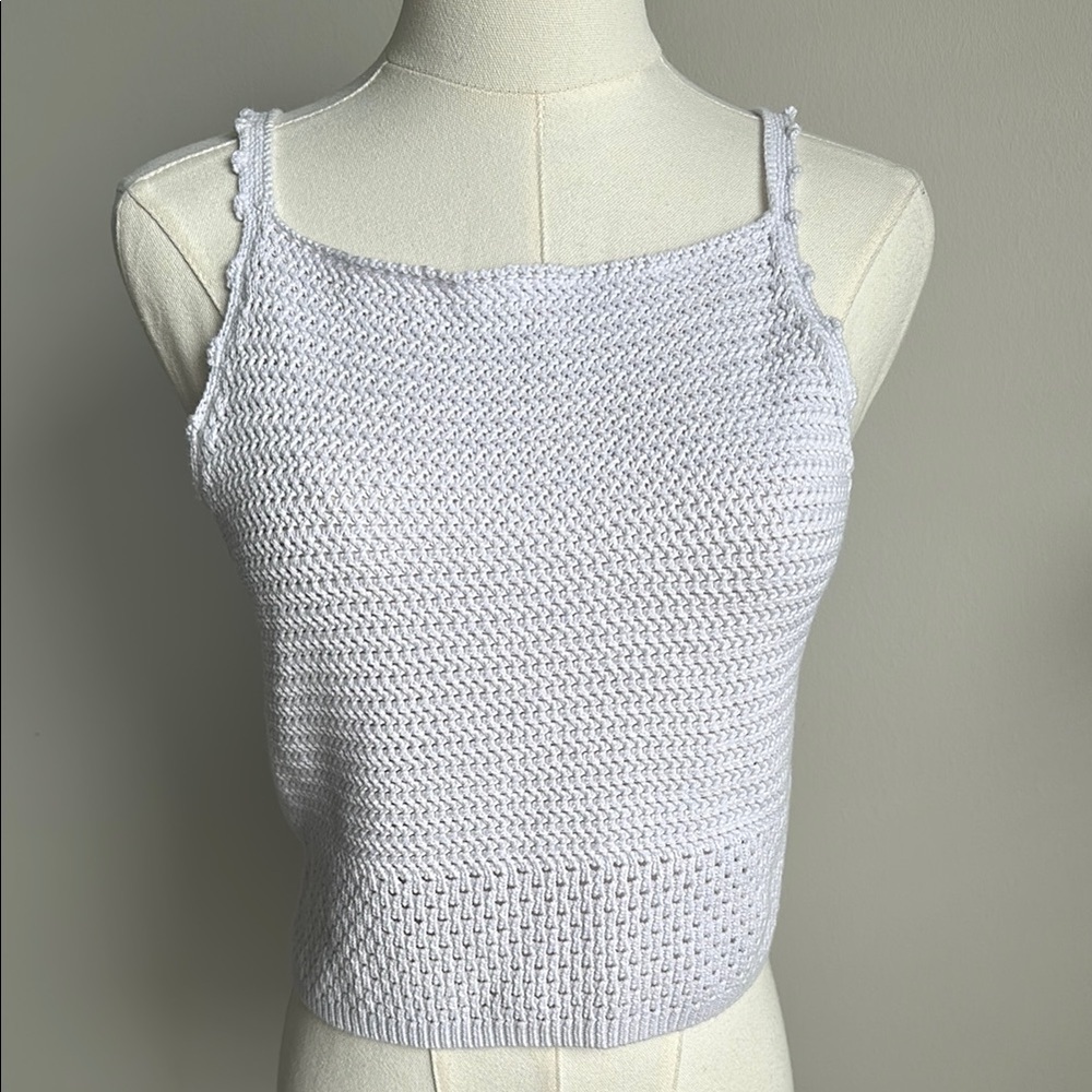 Artitzia Wilfred Womens Breathable Crochet Knit Pastel Spring Summer‎ Cami Top M